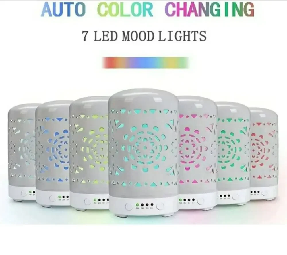 Aromatherapy Essential Oil Diffuser Auto Color Changing 7 Led Mood Lights BNIB